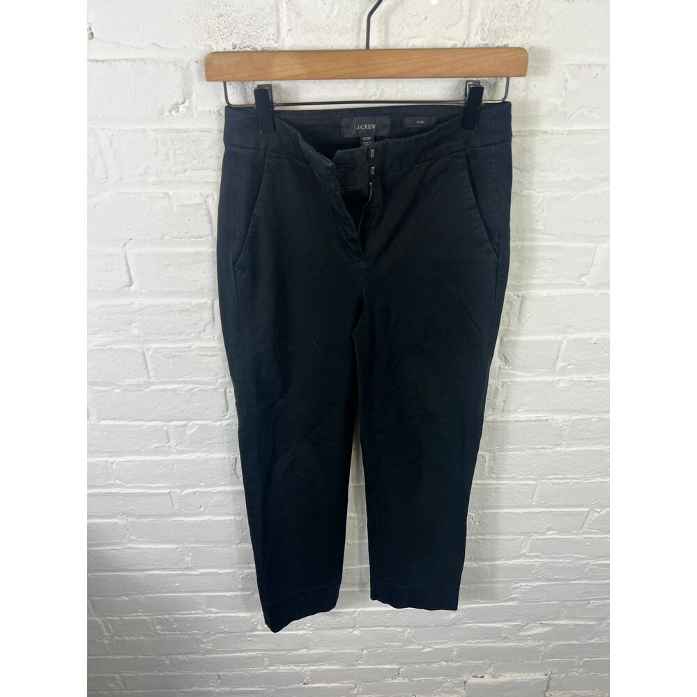 J. Crew Women's Kate Straight-Leg Pant Bi-Stretch Cotton Black Size 00P - Picture 5 of 9
